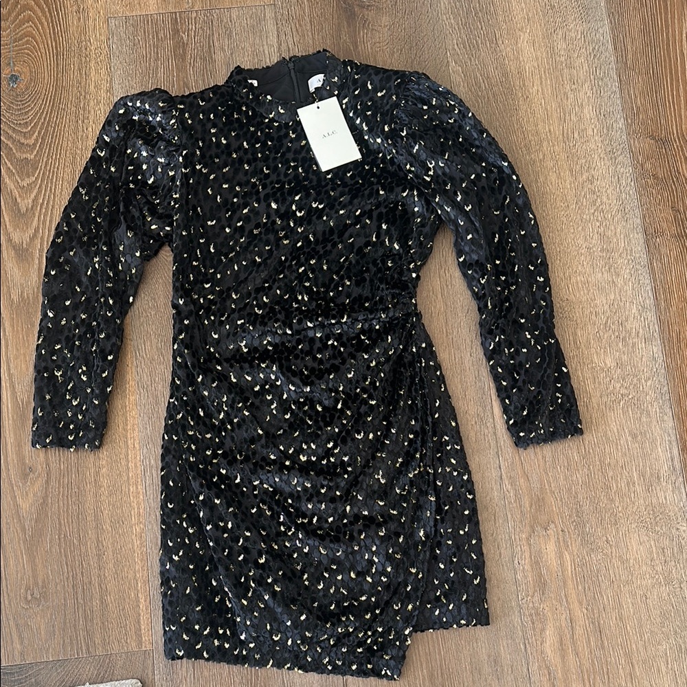Black and Gold Sequin Dress